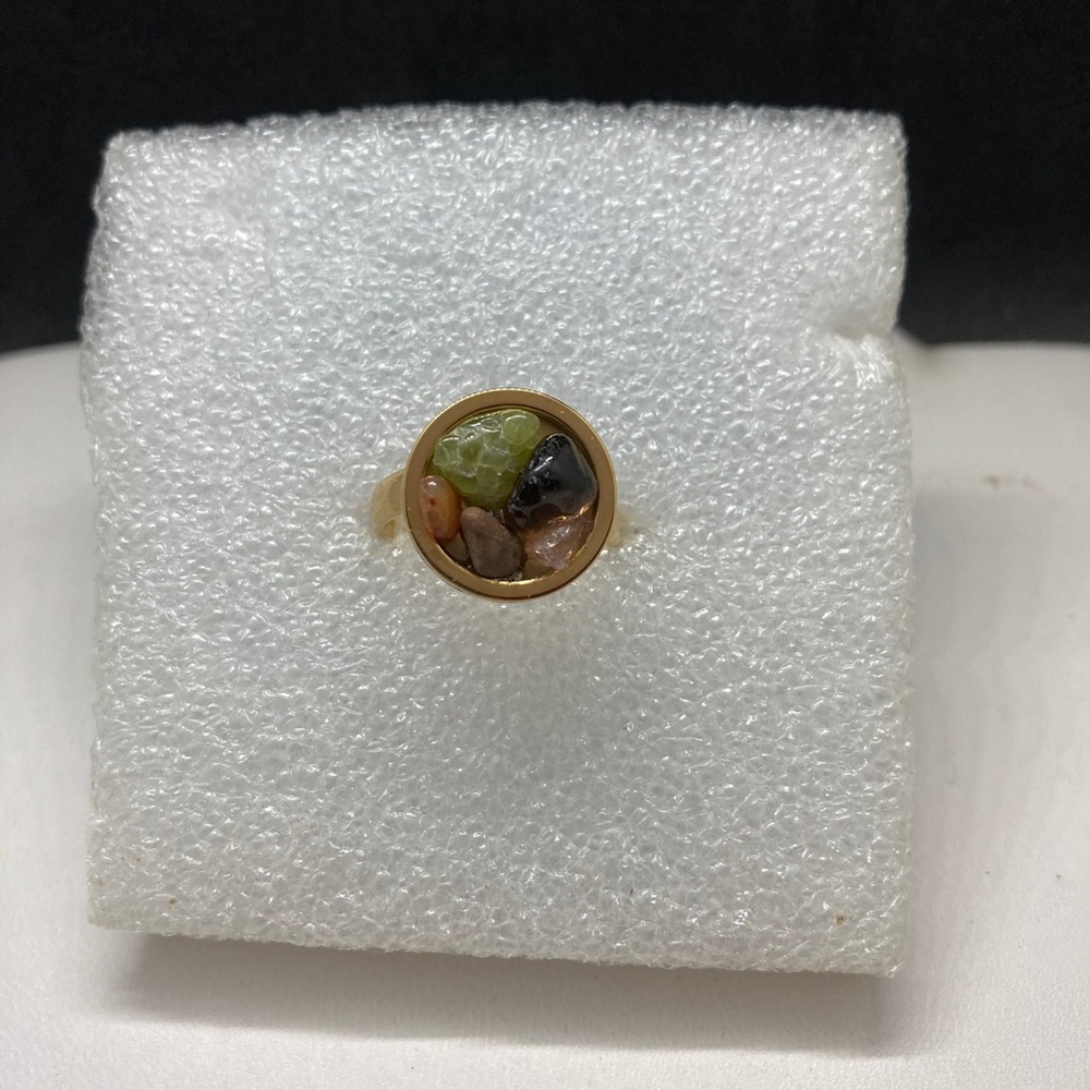 Mix quartz Golden ring - size 7